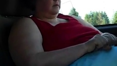 SSBBW Slut Masturbates in her Car