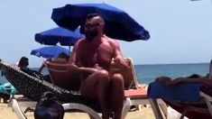 Str8 spy daddy bear at the beach