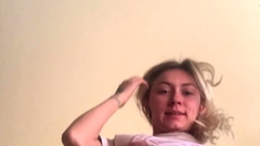 Blonde teen Sierras first erotic masturbation video
