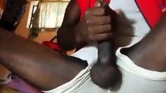 Big Black Cock Strokes His Meat Solo