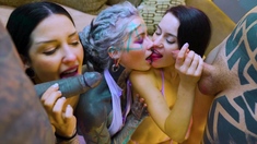Three alt ladies take these two cocks in all of their holes