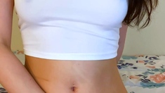 Small titted brunette amateur anal nailed at home