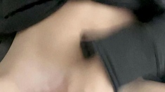 Natural brunette solo toying