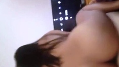Asian Cheater Bounces on Foreign Dick