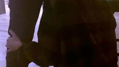 Skinny brunette MILF sucks and fucks a big cock