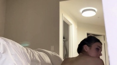 Amateur big ass brunette teen with