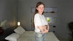 Amateur Teen with Huge Dildo Masturbating on Webcam