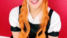 Petite amateur redheaded teen pisses and sucks cock