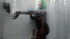Curvy Ebony Takes Erotic Shower
