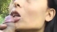 Asian Amateur Couple's Outdoor Fun