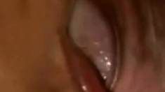 Girl's blowjob closeup