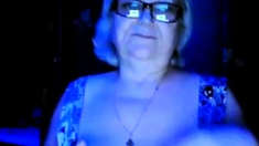 hot granny flashing her big tits of her husband hidden