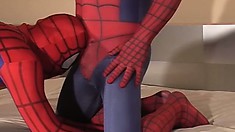 Good spidey man and bad spidey man gays in costumes suck and ass fuck