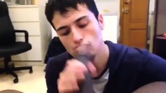 White Mexican Young Boy Sucking Black Cock Eating Cums