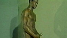 Muscled Black Man Shows Off His Sexy Body And Jerks Himself Off